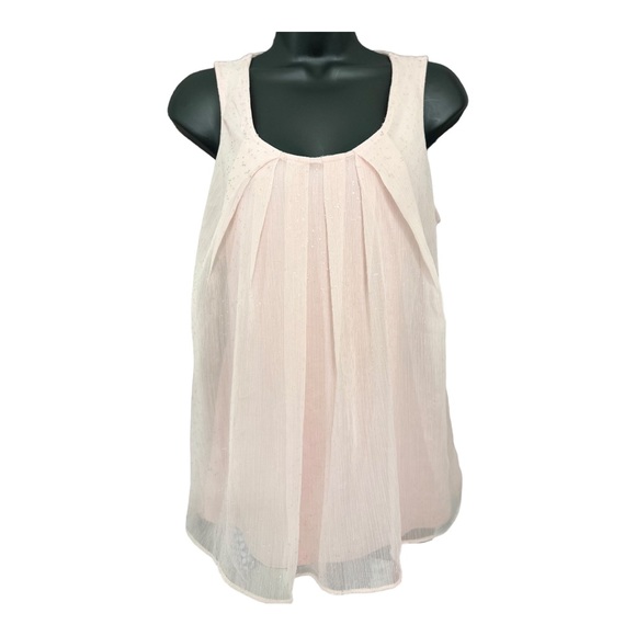 New York & Company Tops - New York & Company Light Pink Glitter Blouse Size Medium